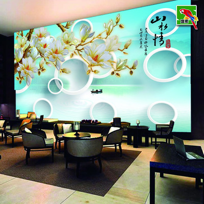 金色玉蘭映華堂 廠家直銷大型無(wú)縫壁畫，誠(chéng)邀藝術(shù)空間加盟共創(chuàng)未來(lái)